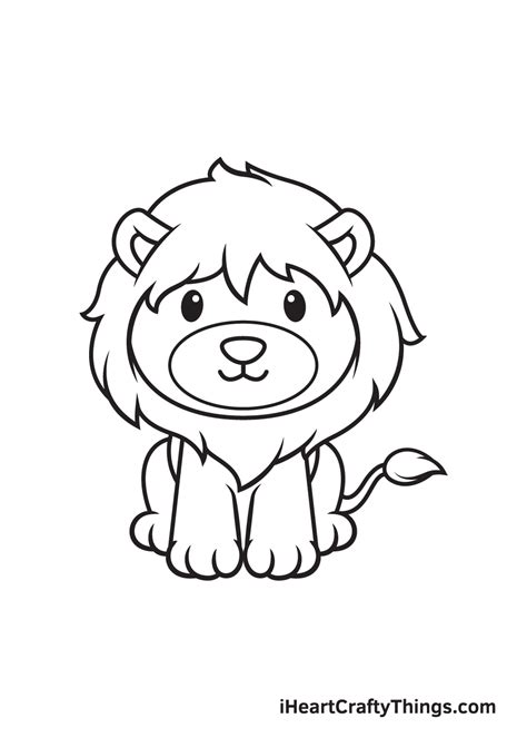 Simple Cute Lion Drawing