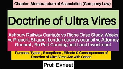 Doctrine of Ultra Vires| Doctrine of Ultra Vires in Company Law ...