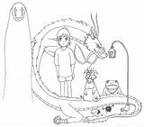 Ghibli Chihiro Away Spirited Coloriage Miyazaki Imprimer Hayao Colorier  sketch template
