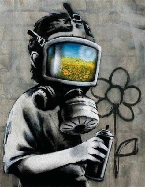 Banksy canvas Gas Mask Boy Street Art by StreetArtonCanvas on Etsy | Street art banksy, Banksy ...