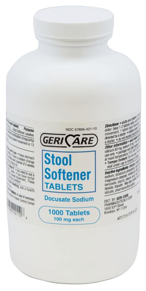 McKesson Brand Stool Softener Tablet 100 mg Strength Docusate Sodium 1000 per Bottle - Walmart.com