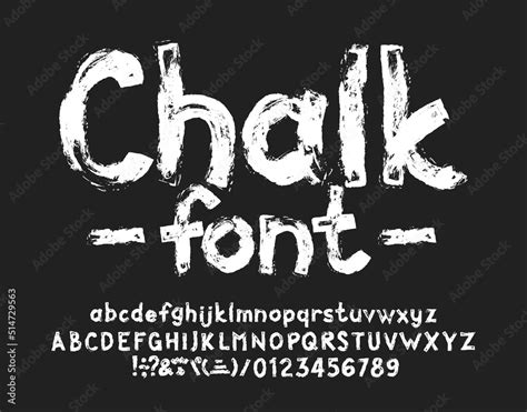 Chalk alphabet font. Handwritten letters, numbers and symbols ...