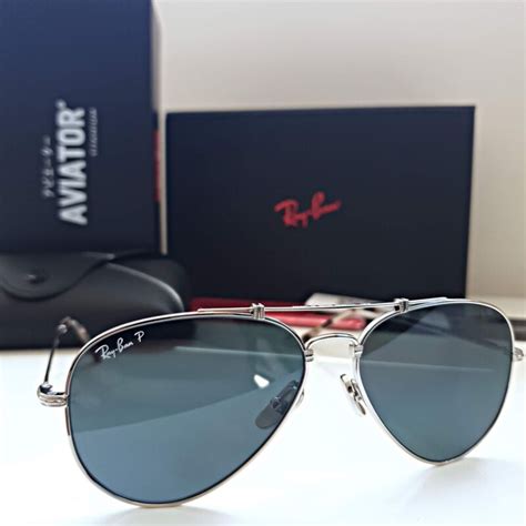 New RAY-BAN TITANIUM Aviators sunglasses RB8125M 9165 Made In Japan | eBay