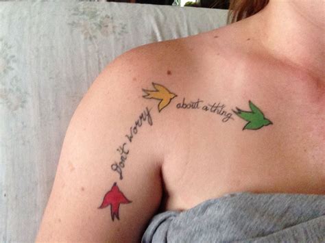 Bob Marley three little birds tattoo ️💛💚 | Little bird tattoos, Birds tattoo, Three birds tattoo