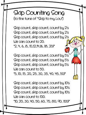 Skip, Skip, Skip | Math songs, Math poems, Elementary math