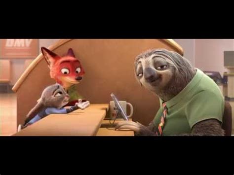 Zootopia Trailer - Sloth Scene: English ESL video lessons