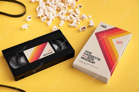 Premium PSD | Vintage vhs cassette with magnetic tape