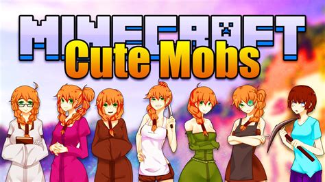 Minecraft CUTE MOBS Mod! Anime Girl Mobs! (｡ ‿ ｡) (Minecraft v1.8 Mod Spotlight) - YouTube