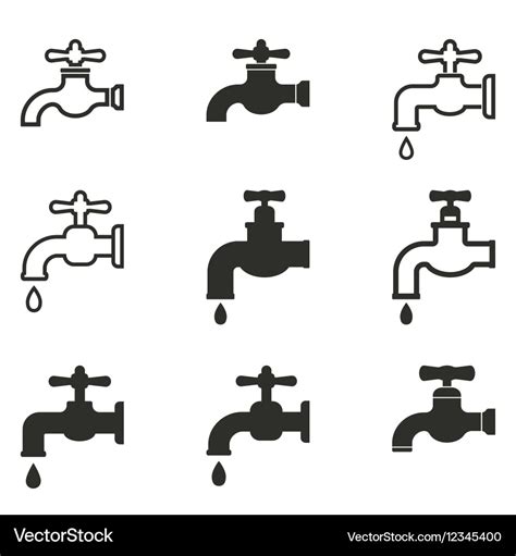 Faucet icon set Royalty Free Vector Image - VectorStock