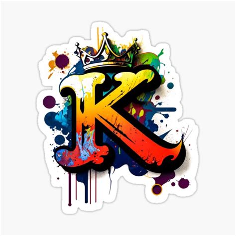 "Graffiti letter K with crown" Sticker by hendeJens | Redbubble