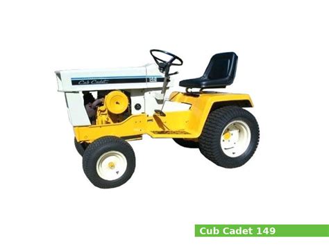 Cub Cadet 149 garden tractor specs and service data | Wersis.net