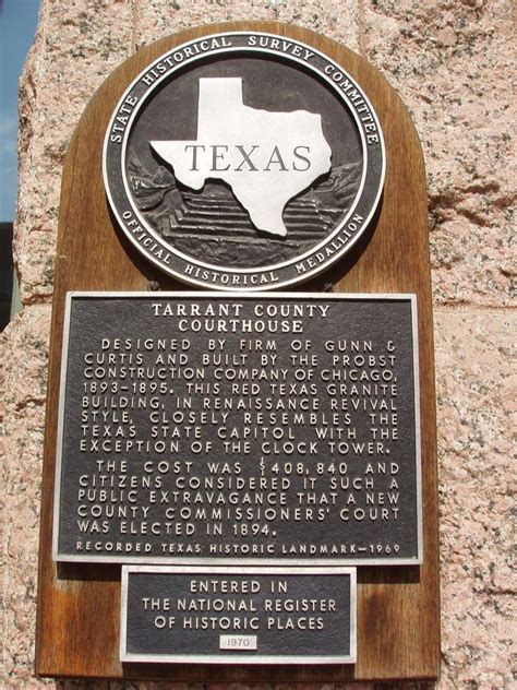 Tarrant County Courthouse - TEXAS HISTORICAL MARKERS