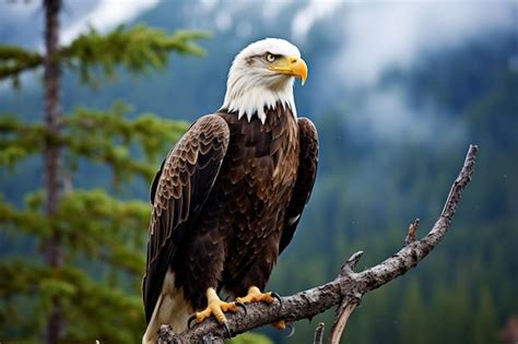 Premium Photo | Majestic bald eagle perched on a rocky cliff