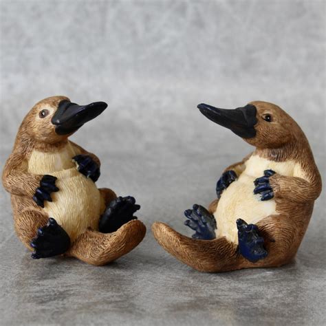 Native Australian Brown Platypus Statue - Set Of 2 | Dalisay