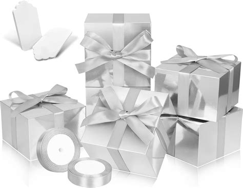Amazon.com: DOYIDE Silver Gift Boxes 6x6x6, 30 Pack Paper Gift Boxes with Lids for Gift ...