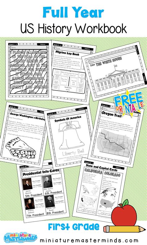 American History Work Book Ages 6 to 8 Free Printable Worksheets and ...