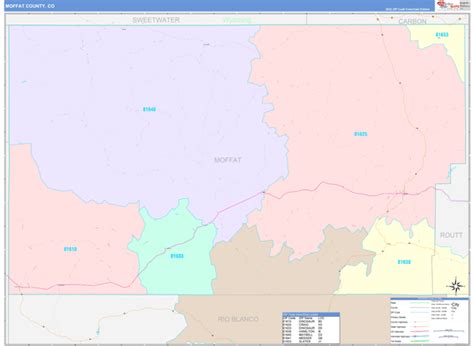 Moffat County, CO Wall Map Color Cast Style by MarketMAPS - MapSales