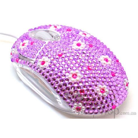 Purple Cute Crystal USB Optical Computer Mouse