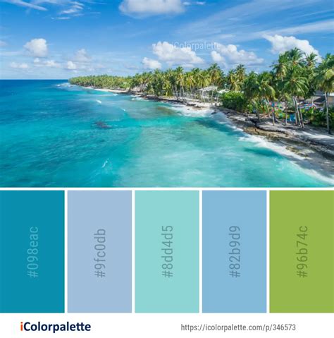 Color Palette Ideas from Coastal And Oceanic Landforms Caribbean Tropics Image | iColorpalette