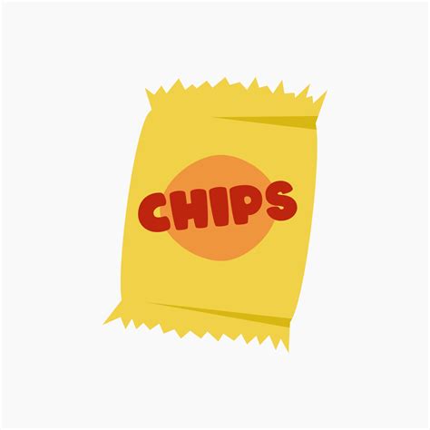 bag of chips clip art vector illustration for design decorations. food ...