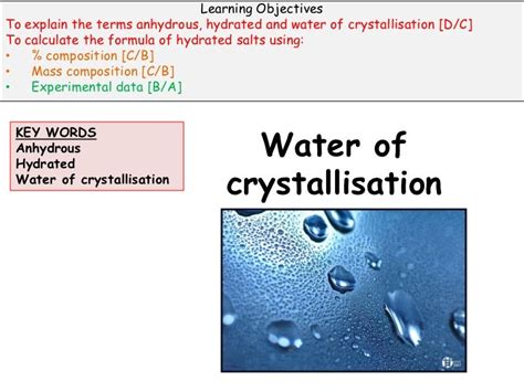 Water of crystallisation