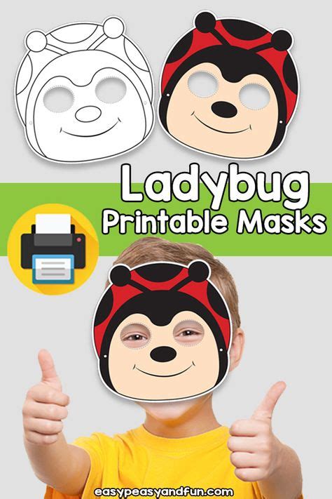 Printable Ladybug Mask Template in 2020 | Mask template, Ladybug ...