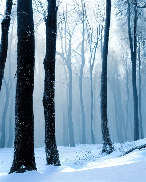 Winter Forest Scene Digital Graphic · Creative Fabrica