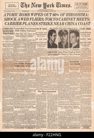 1945 New York Times front page reporting VE Day Stock Photo, Royalty ...