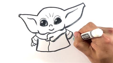 How to Draw Baby Yoda - Draw Easy Things | Draw baby yoda, Baby drawing, How to draw baby yoda