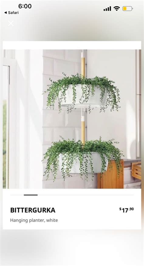 IKEA white hanging planter, Furniture & Home Living, Gardening, Pots & Planters on Carousell