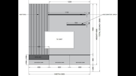 Tv Unit Elevation Cad Block - Image to u