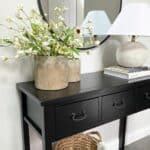 Black Console Table With Ceramic Potted Plants - Soul & Lane