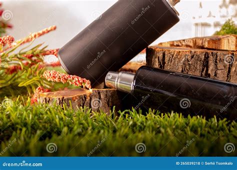 Perfume Spray Bottles on a Minimalist Background Stock Photo - Image of ...