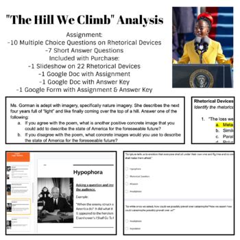 Rhetorical Devices Lesson & "The Hill We Climb" Analysis by Eli Edwards