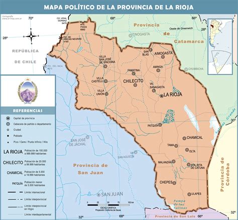 Political map of the Province of La Rioja, Argentina | Gifex