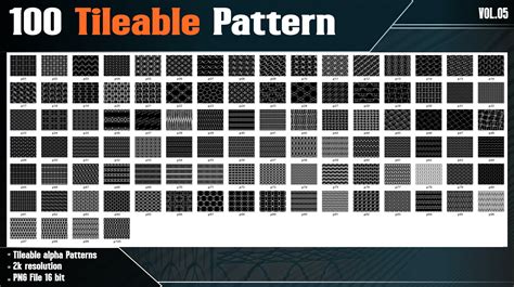 ArtStation - 100 Tile able Pattern Alpha - Vol.05 | Brushes