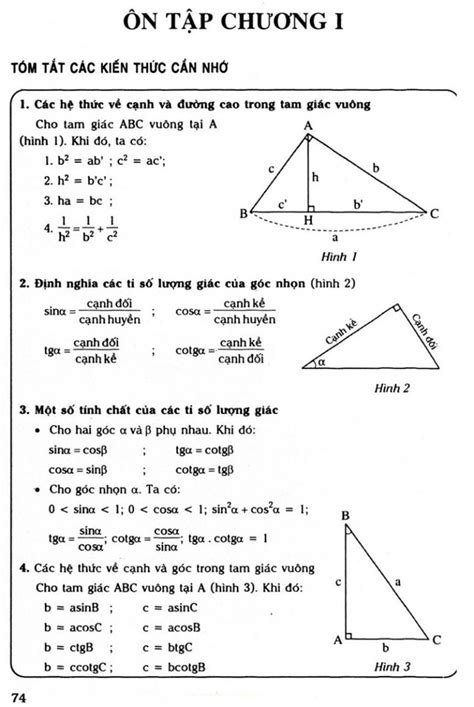 Giải Hình học 9 Ôn tập chương I: Hệ thức lượng giác trong tam giác vuông