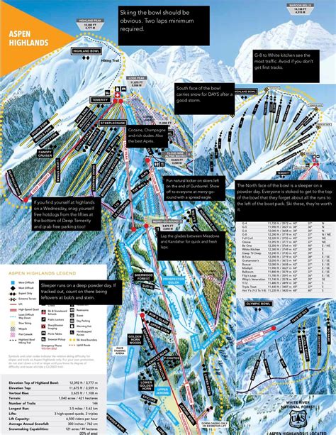 Aspen Highlands - Honest Trail Map : r/skiing