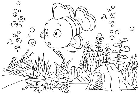 Adorable Clownfish Coloring Page - Free Printable Coloring Pages