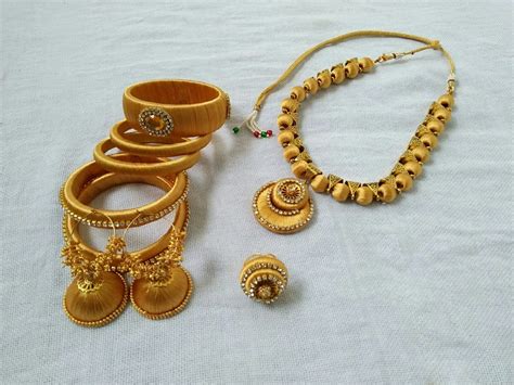 Silk thread jewellery set, more attractions than real gold | Gold ...