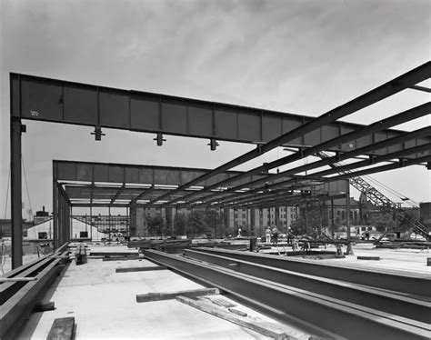 archimaps: Mies van der Rohe’s Crown Hall under construction, Chicago | Mies van der rohe, Van ...