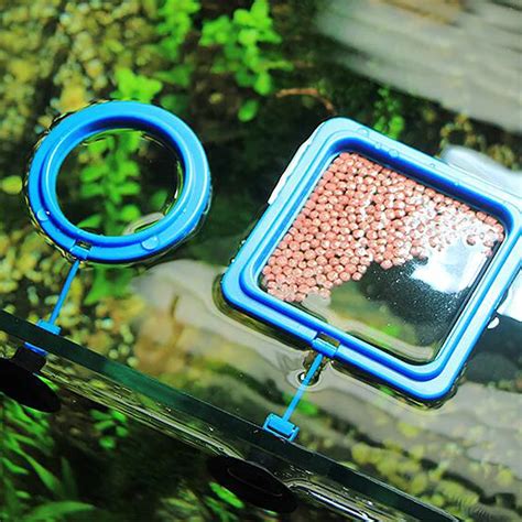 Aquarium Fish Tank Round/Square Plastic Fish Feeder Feeding Station ...