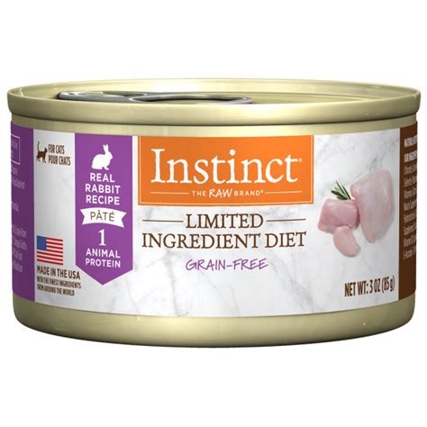 Instinct – Limited Ingredient Diet Real Rabbit Pate Wet Cat Food – 3oz ...