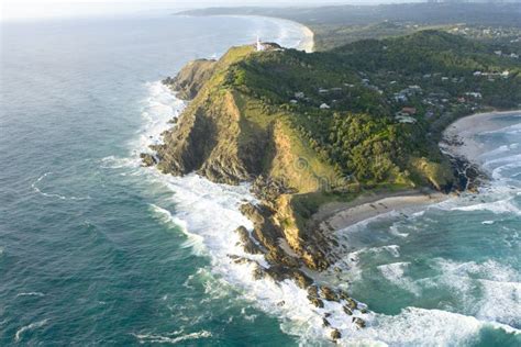 Aerial view of Byron Bay stock image. Image of surf, cliffs - 19386415