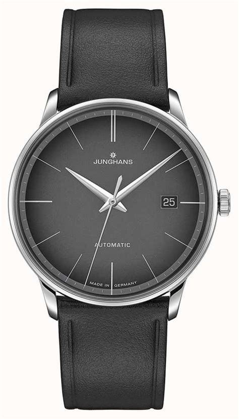 Junghans Meister Automatic Black Leather Black Dial 027/4051.00 - First Class Watches™