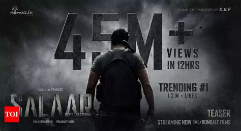 'Salaar' Part 1: CEASEFIRE's explosive teaser surpasses 45 million views in 12 Hours! | Telugu ...