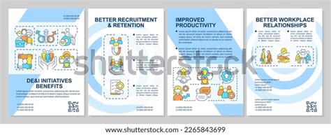 Dei Initiatives Benefits Blue Brochure Template Stock Vector (Royalty ...