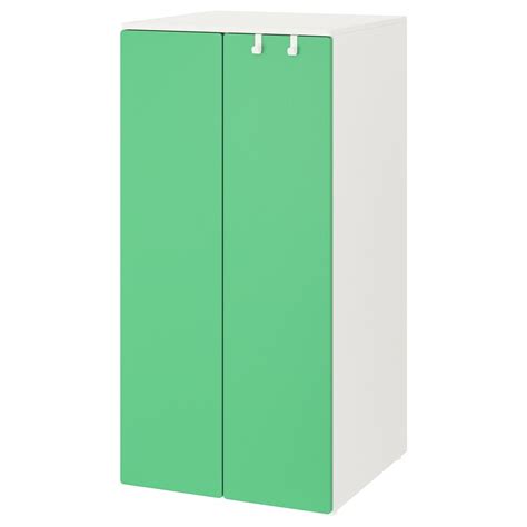 SMÅSTAD / PLATSA wardrobe, white/green, 60x57x123 cm - IKEA