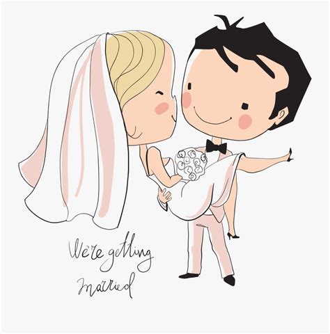 Wedding Invitation Cartoon Images : Groom Bride Caricature Template Weding Organizing Undue ...