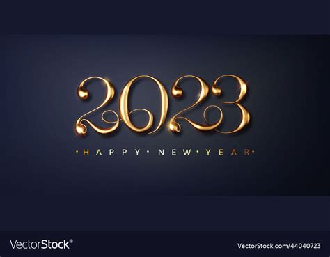 Happy new year 2023 banner golden luxury Vector Image